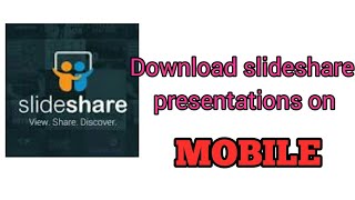 How to download slideshare ppt in mobile [upl. by Rehc]