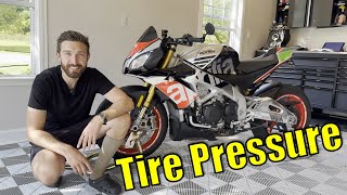 Pirelli Supercorsa V3 Tire Pressure  Aprilia  Maintenance  Episode 2 [upl. by Leiuqese]