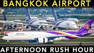 BANGKOK SUVARNABHUMI AIRPORT  Plane Spotting  Afternoon RUSH HOUR  Takeoff amp Landing [upl. by Bryner]