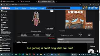 lisa gaming roblox is back [upl. by Yakcm998]