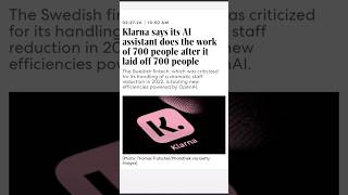 Mass Layoffs Because of AI 😲 Klarna Laid off 700 Employees Because of an AI Chatbot 😧 [upl. by Aivato]