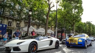 Arabs Lamborghini Aventador Roadster amp Bling Bling Rolls Royce Ghost in Paris [upl. by Alanna]