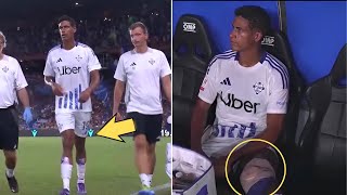 Raphael Varane Injured on Como Debut [upl. by Anoynek]