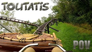 Toutatis Parc Astérix POV Intamin MultiLaunch Roller Coaster [upl. by Hewitt]