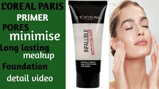 LOREAL PARIS PRIMERFULL DAY COVERAGE PRIMER100 BEST RESULTFULL REVIW WITH HIJAB [upl. by Bainter]