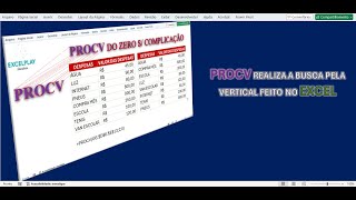 EXCEL FUNÇÃO PROCV  VEJA COMO É SIMPLES E FÁCIL [upl. by Fin]