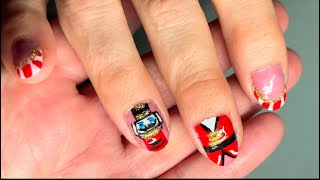 Beginner Nail Tech Christmas Nails Nutcracker Nail Art [upl. by Endres646]