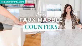 How to install Contact Paper Countertops for a gorgeous marble look  The DIY Mommy [upl. by Benzel]