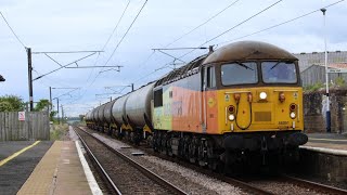 Class 56051 Survival Idles Through Acklington On 6S95 Sinfin Sdgs Colas To Grangemouth Ineos [upl. by Bunch]