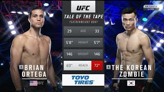 Brian Ortega vsThe Korean Zombie UFC fight night 180 full fight PS4  UFC 3 [upl. by Angelika]