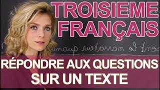 Brevet  répondre à des questions sur un texte  Français  3e  Les Bons Profs [upl. by Ammadis636]