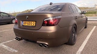 BMW M5 E60 V10 w HMS Exhaust amp XPipe  BEST V10 SOUNDS amp REVS [upl. by Hermione]