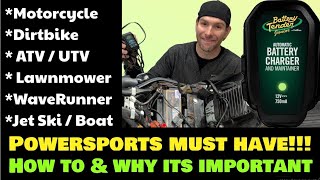 How to use Battery tender Junior Powersports Deltran Motorcycle Battery Charger amp Maintainer Review [upl. by Batsheva]