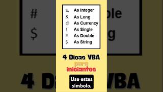 4 dicas VBA para NÃO ESQUECER Excel VBA [upl. by Dorothee]