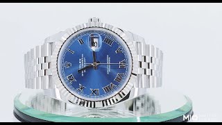 Rolex Datejust 126334 Blue Roman Jubilee 41mm Stainless Steel Mens Watch [upl. by Anoid789]