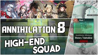 Annihilation 8  Watery Tidehollow  High End Squad 【Arknights】 [upl. by Celestine]