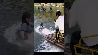 Play bamboo raft and rush in water [upl. by Cilurzo]