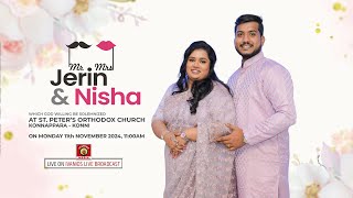 Jerin weds Nisha  WEDDING CEREMONY  St Peters Orthodox Church Konnappara  Konni  LIVE [upl. by Tabatha246]