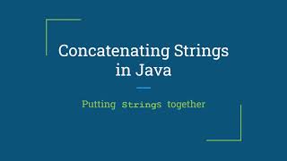 Concatenating Joining Strings in Java [upl. by Nea]