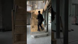 Stair tiling construction process construction building shortvideo shortsviral [upl. by Jonme108]