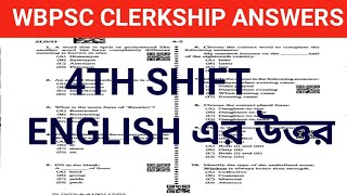 Wbpsc Clerkship 4th Shift English Answers clerkship [upl. by Swagerty]