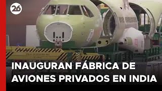 Sánchez y Modi inauguran la primera fábrica de aviones militares privados de la India [upl. by Devinna]