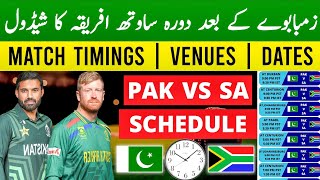 Pakistan vs South Africa 2024 Series Schedule  Match Timings  Venues  Dates [upl. by Ettenoitna]