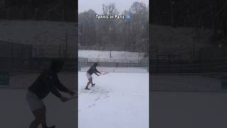 Tennis in the snow in Paris Clamart today for Liam Branger and Adrien Gobat ❄️tennis [upl. by Eiliak]