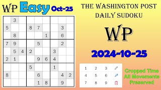 The Washington Post Daily Sudoku 20241025 1944 Easy [upl. by Aleahs811]