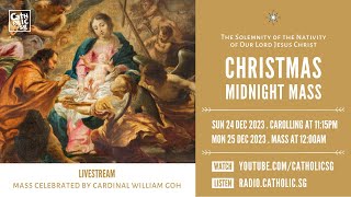 Catholic Mass Today Live Online  Christmas Midnight Mass 2023 [upl. by Lac312]