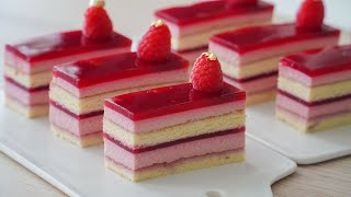 Raspberry Cheesecake  Cotton Sponge Cake  Raspberry Jelly [upl. by Llerol]