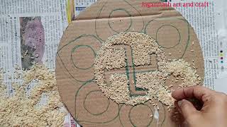 how to make wall hanging using paper and cardboard with best colour and rice [upl. by Noreh]