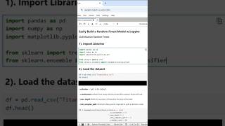 Easily Create a Random Forest Model with Jupyter randomforest randomforestclassifier jupyter [upl. by Rehprotsirhc]