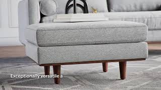 Morrison Ottoman in Mist Grey from Simpli Home [upl. by Lucilia911]