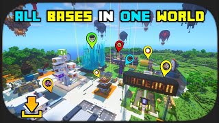 Every Minecraft Youtubers Base in One World Download PEJava  Minecraft epic mods hindi [upl. by Pasho]