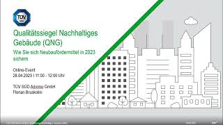 Qualitätssiegel Nachhaltiges Gebäude QNG  Wie Sie sich Neubaufördermittel in 2023 sichern Webinar [upl. by Monie]