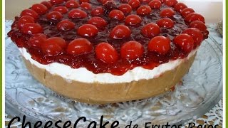 CHEESECAKE DE FRUTOS ROJOS SIN HORNO receta facil [upl. by Blanka]