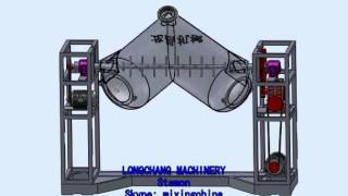 V Blender Intensifier Bar Construction 3D working Video for powder mixing production [upl. by Laekcim]