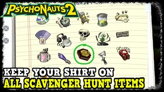 Psychonauts 2 All Scavenger Hunt Item Locations  Keep Your Shirt On Trophy  Achievement Guide [upl. by Rorie]