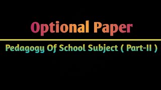 BEd PartII Examination 2024  Pedagogy Of School Subject  PartII   Optional Paper [upl. by Anaitak]