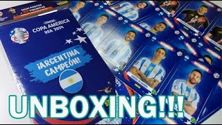 Unboxing  Copa America  ARGENTINA CAMPEON Panini [upl. by Kahle673]