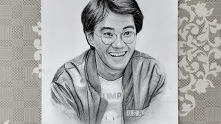 Drawing Akira toriyama  Portrait drawing [upl. by Gae]