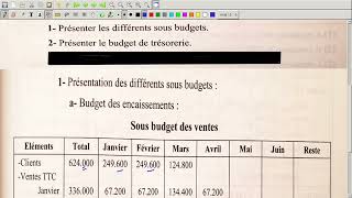 Budget De Trésorerie Vidéo N 3  Exercice Corrigé [upl. by Carrol225]