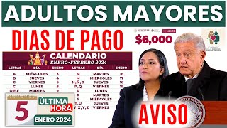 🔔CALENDARIO de PAGO ADULTOS MAYORES ENERO 2024🔔 [upl. by Anuahc]