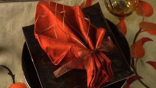 Easy Napkin Design  Fall Leaf Napkin [upl. by Adnarom262]