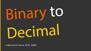 How to convert binary to decimal [upl. by Hoehne]