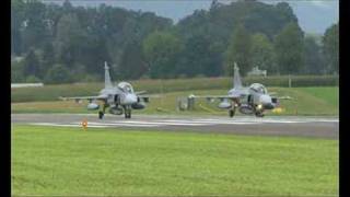 JAS39 Gripen at Emmen quotflying back to homequot [upl. by Relyuc]