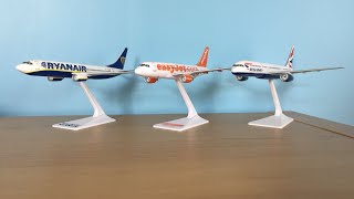 Premier Planes EasyJet A31920 Ryanair 737 1200 Scale and British Airways 757 1250 Scale Review [upl. by Legnaesoj]