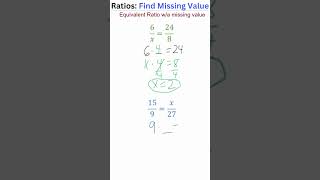 Ratios Find Missing Value math ratioandproportion ratio [upl. by Driskill]