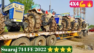 Swaraj 744 Fe 4x4 new model 2022  स्वराज 744 सभी ट्रैक्टरों में अलग है 💪✅🔥 [upl. by Ssirk]